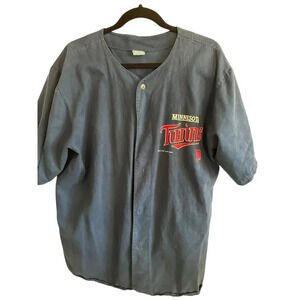 Vintage Competitor MINNESOTA Twins MLB Baseball Button-Up Shirt Size Large